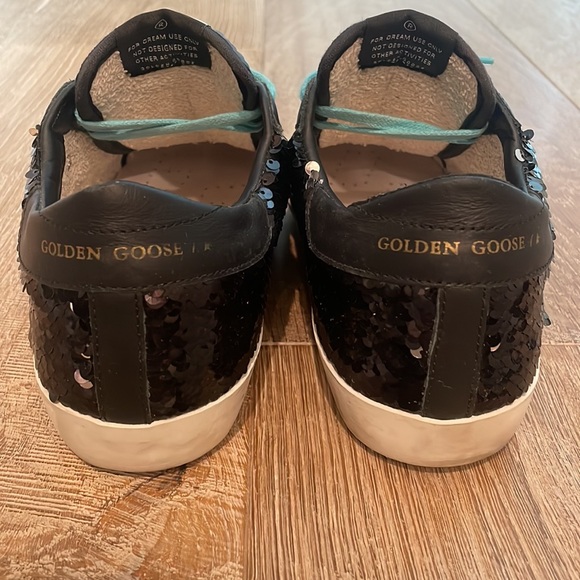 Golden Goose black sequins sneakers. Size 38. Cushioned inner sole. - Picture 3 of 7